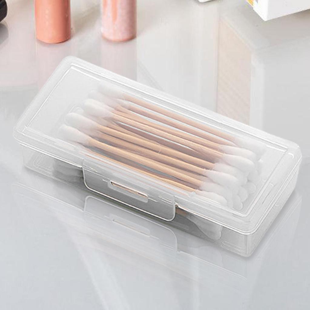 S/L Portable Cotton Swab Dispenser Travel Cotton Swab Storage Box Small Transparent Cotton Ball Holder Cotton Swab Holder Case