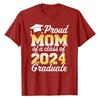 Proud Mom of A Class of 2024 Graduate Mother Senior Family T-Shirt Funny Dad Aunt Uncle Grandma Grandpa Sister Brother Tee Tops