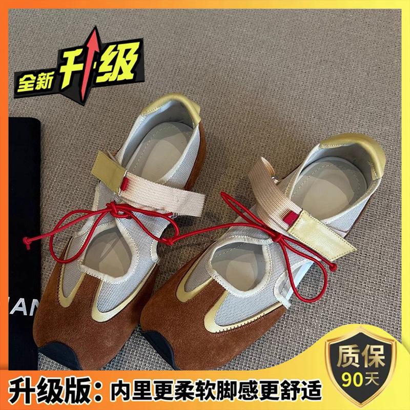 Sheepskin version~ retro ugly cute sports summer wear hiking shoes women's versatile casual hollow sandals Velcro single shoes