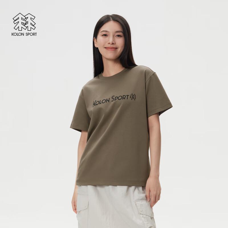 KOLON SPORT Unisex Dropped Shoulder Embroidered T-Shirt S