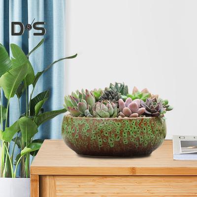 Ceramic Lotus Bowl Planter for Aquatic Plants Leak-Proof Hydroponic Flower Pot High-Temperature Ceramic Bowl for Succulents Fish Tank