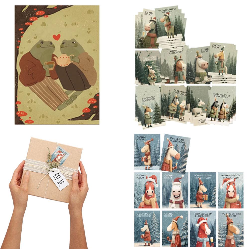 12 Pack Funny Horse Birthday Cards With Envelopes Quirky Handwritten Greeting Cards Bulk, Humorous Animal Blank Note Cards