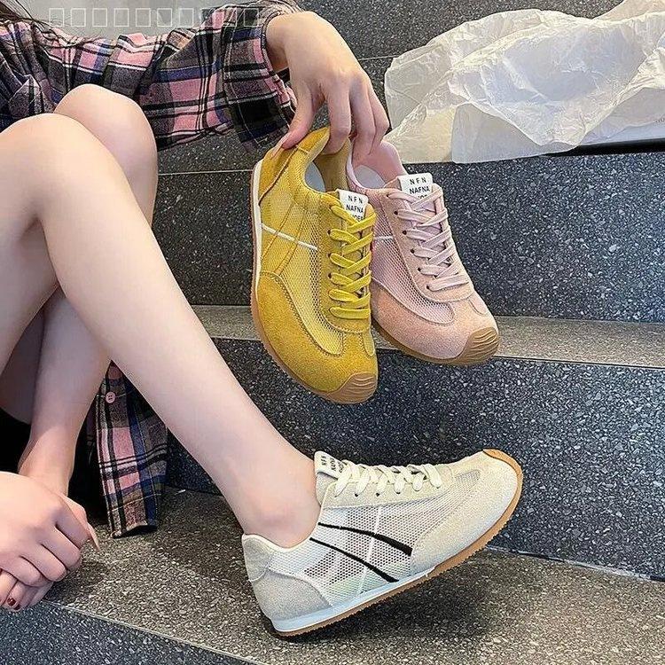 Mesh German Training Shoes Women's Shoes 2025 Summer New Flat-bottomed Net Single Shoes Lightweight Breathable Soft-soled Casual Sports Net Shoes