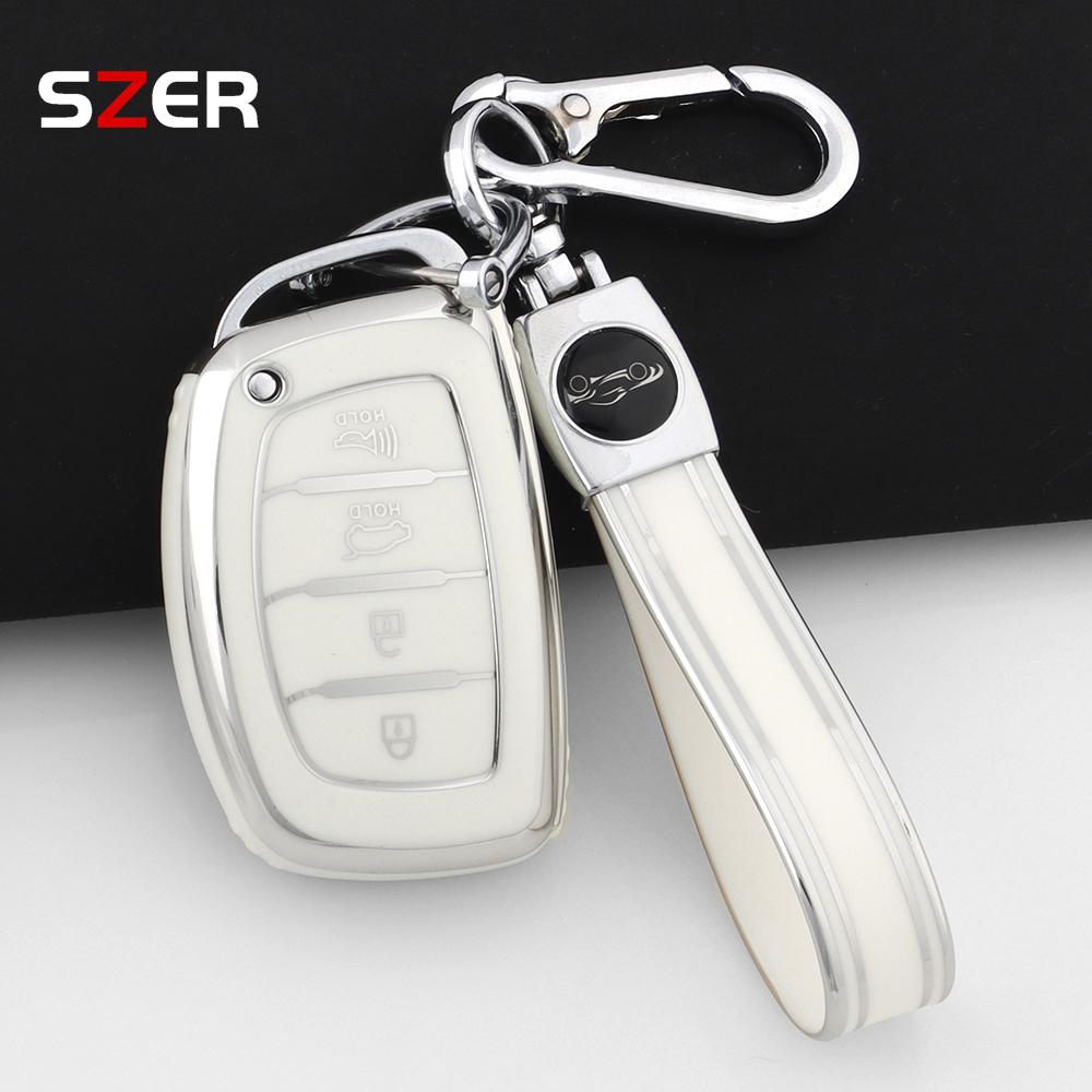 3 4 Tasten TPU Auto Smart Key Hülle Abdeckung Schlüsselanhänger Für Hyundai Tucson Santa Fe Rena Sonata Elantra Creta Ix35 Ix45 I10 I30 I40