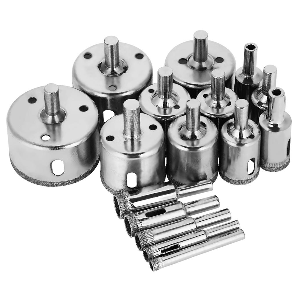 16pcs 6?50mm Diamond Hole Saw Tile Drill Bit Ceramic Glass Coated Marble Tool
