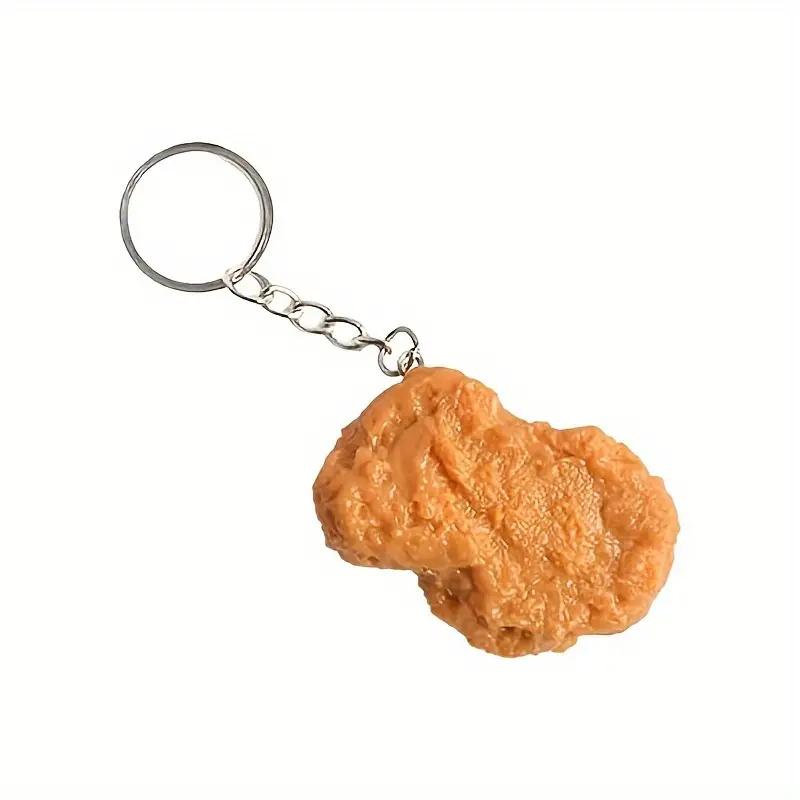 Fake Fried Chicken Leg & Wing Keychain – Realistic Food Model for Display or Decoration
