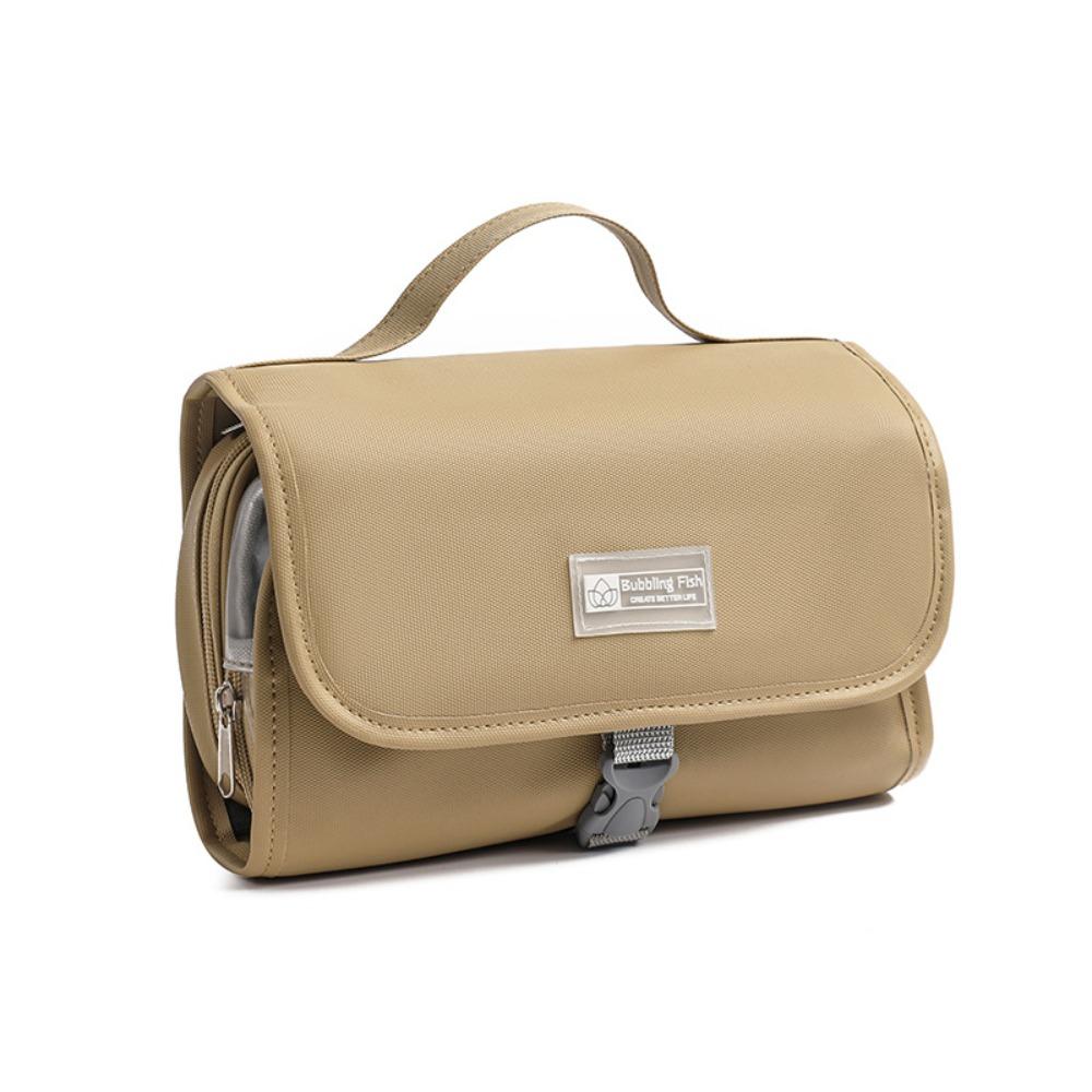 

Foldable Dry and Wet Separate Toiletries Bag Detachable Large Cosmetic Bag Nylon Makeup Bag Women хаки