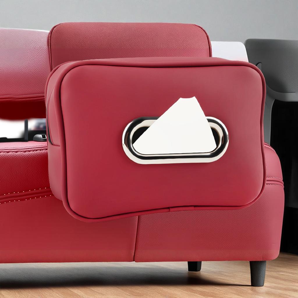 Leather Car Tissue Box Hanging for Armrest Sun Visor Seat Back