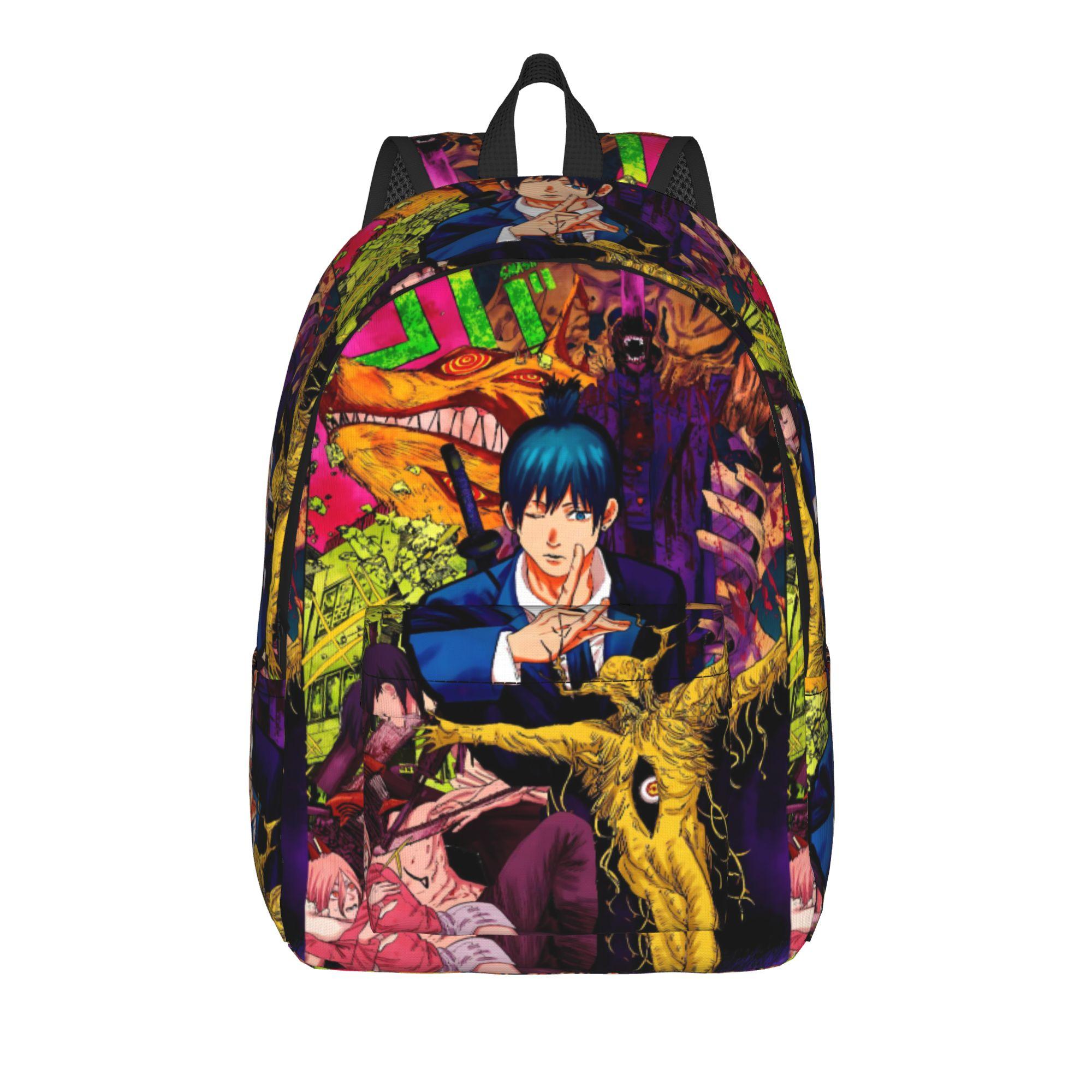 Makima moody manga Sac à dos Chainsaws Mans Sacs d'université Garçon Fille Coloré Grand Sacs de lycée Streetwear Rucksack M
