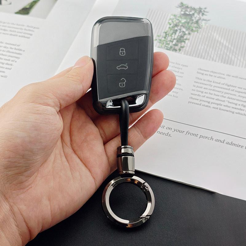 Transparent Black Tpu For Vw Volkswagen Passat B8 Cc Magotan Gte For Skoda Fabia Superb A7 Kodiaq Remote Car Key Case Cover Fob