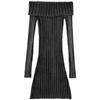 Fashion Style 2023 Fall and Winter New Arrival Women's Clothing Stylish Silm off-the-Shoulder Knitting Dress 3433111 823