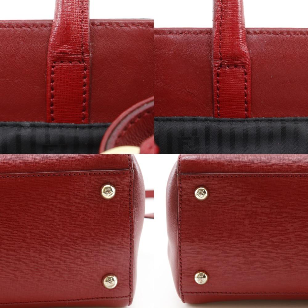 Fendi Petite To Jules Handbag 8BH253 2WAYShoulder Red Leather Women Used