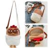 Women Hen Shaped Shoulder Bag Plush Fluffy Cartoon Crossbody Bag with Adjustable Strap for Travel Party Creative Handbag Purse