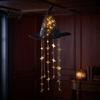 Decorazione Luminosa per Veranda, Cappello da Strega Appeso con Campanellino, Ornamento LED di Halloween con Luci Luminose e Nappe a Stella, Luce Magica per Portico