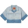 Levis Cool Series Loose Gradient Comfortable Polo Short Sleeve Denim Jacket Women Jackets Light-Blue 002YZ-0001