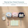 1Pcs Plush Square Penguin Shape Cute Zipper Women'S Coin Purse Earphone Money Storage Bag Key Bag Purse