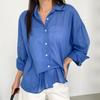New ArrivalS Open Run Women S overSized Semi Sheer Cotton Shirt Solid Color