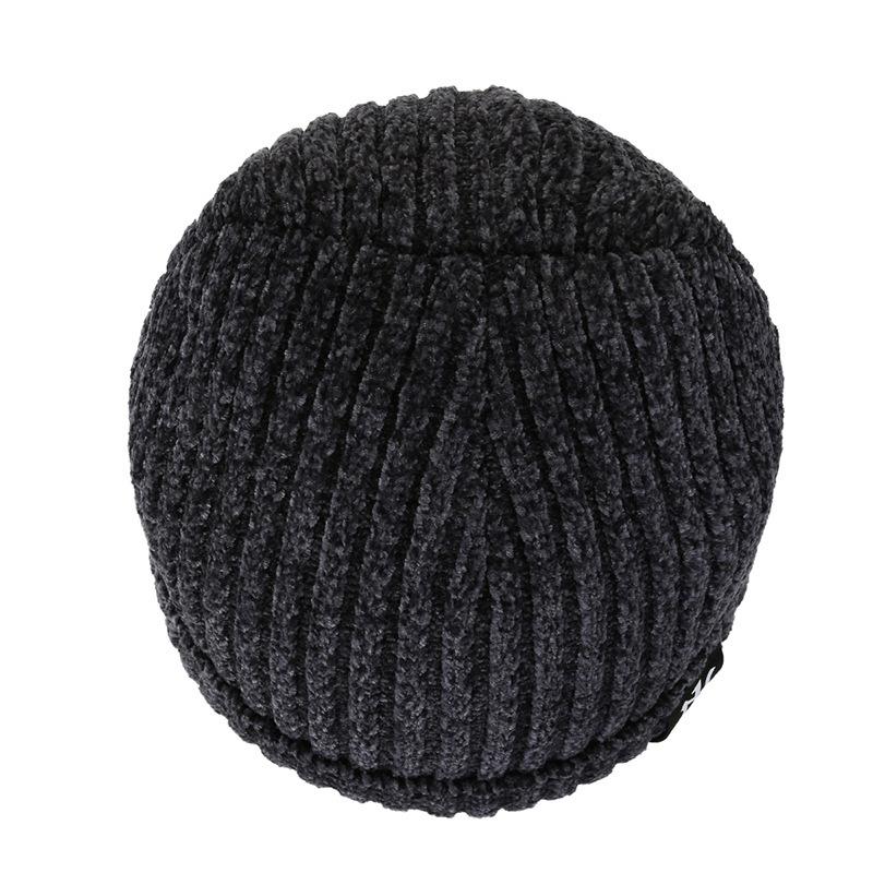 Cappello da uomo in pile lavorato a maglia, cappello in lana ciniglia con protezione per le orecchie, cappello da ciclismo invernale da esterno per giovani uomini, cappello termico
