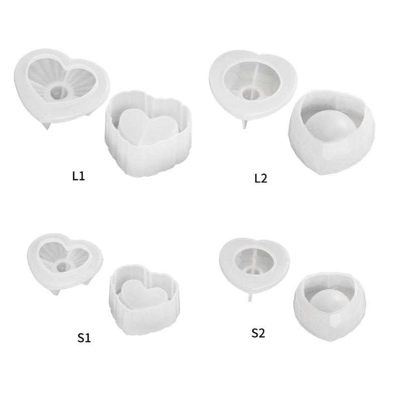 Moule en Silicone Forme de Cœur Tendance Créer Porte-encens Porte-bougie Moule Parfait pour Bureau et Salle de Yoga Facile à Utiliser