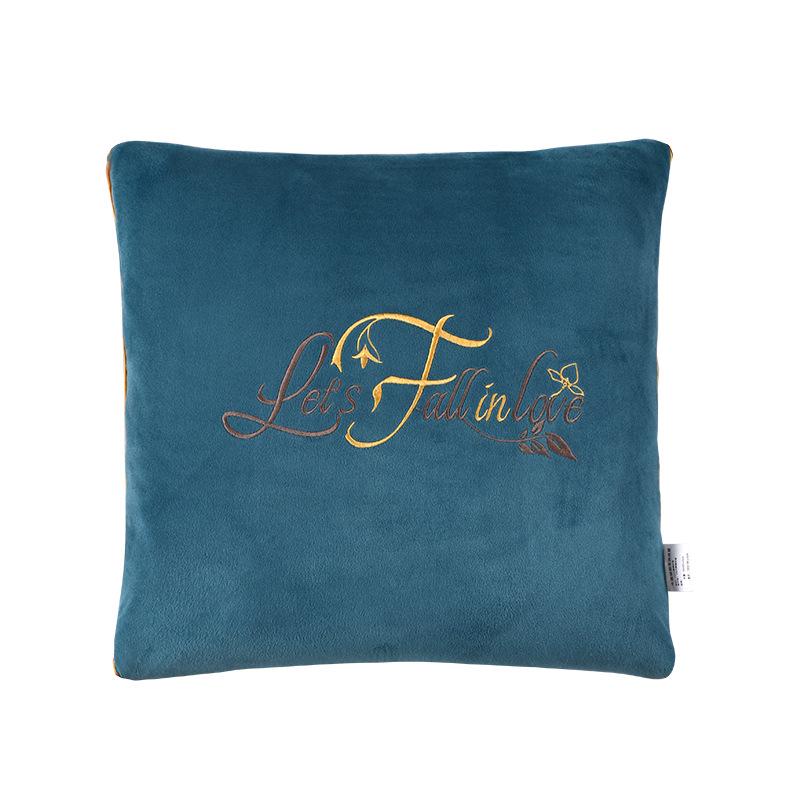 Convertible Coral Fleece Pillow & Blanket - Dual-Use Cushion for Cars & Office
