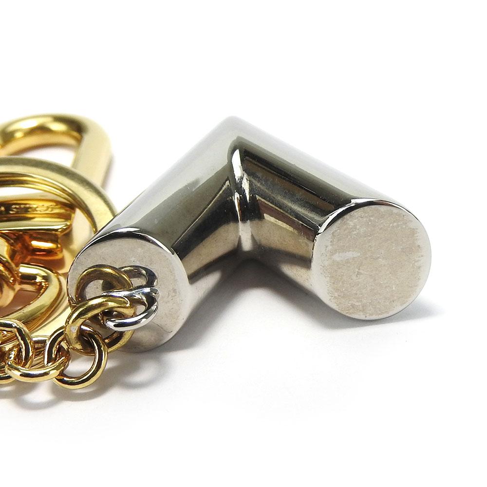 Used LOUIS VUITTON Key ring Portocle Night Light MP1842 Monogram reverse/leather Brown black Studs