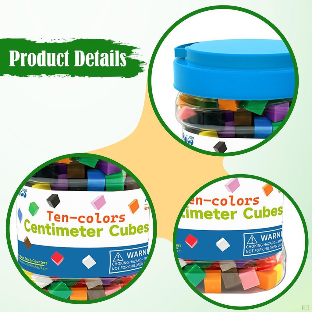 300x Zentimeterwürfel Farbsortierspielzeug Entwicklung Zählen 1cm für Spiele Homeschooling