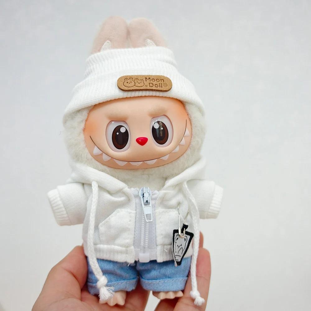 For Labubu Doll Clothes Hoodie Bear Shirt Set Clothes Replacement Labubu I II Idol Doll Sitting Party Accessorie