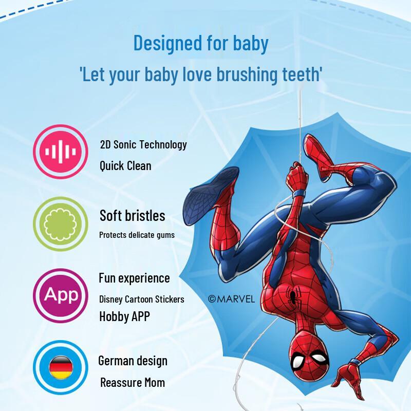 Oral-B Kids Electric Toothbrush for 3-7 Years Old, Spider-Man Edition