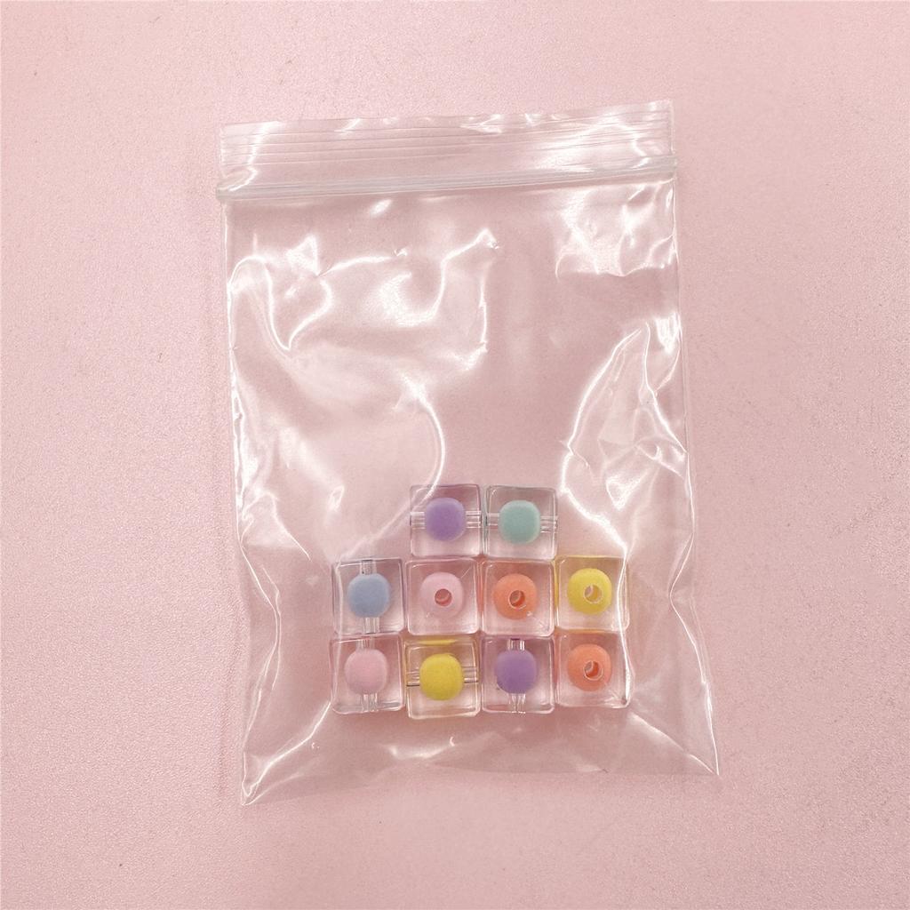 Bracelet Transparent Fashion DIY Jewelry Accessories Keychain 10Pcs Square Beads Making Material Bright Face Sandwich Acrylic 10mm  Accessories