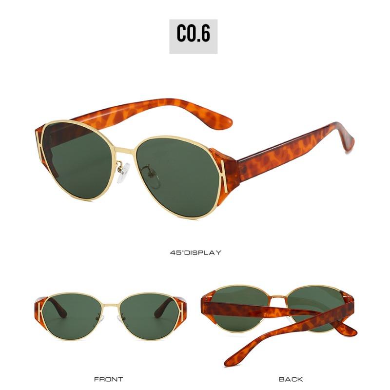 New High Quality Men Women Metal Frame Sunglasses Unisex Designer Fashion Sun Glasses Oval Unisex Stylish Eyewear Shades Uv400