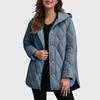 Herbst Winter Mode Jacke Mantel Damen Parkas Freizeit Gewellter Rand Kapuze Baumwolle Gepolsterter Mantel Gitter Muster Oberbekleidung