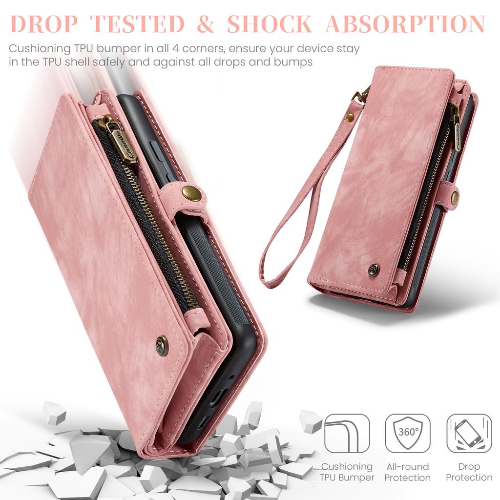 For Google Pixel 9 Pro XL Phone Cases CASEME 008 Leather Cover with Detachable Wallet and Strap