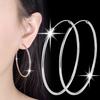 Copper Round Hoop Earrings For Women temperament lady 5/6CM Diameter wedding party Fashion Jewelry Christmas Gifts