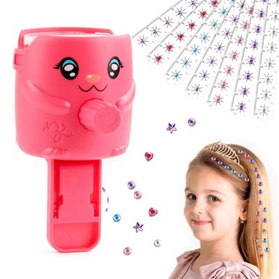 Hračky pro styling vlasů Blingbling Girls se 120ks plastovou diamantovou sešívačkou na šperky DIY zářící diamantová sešívačka pro dívky