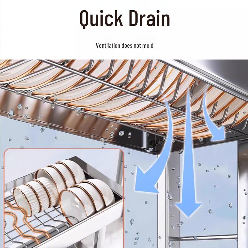 Yingbai 304 Stainless Steel Double-Layer Dish Drying Rack