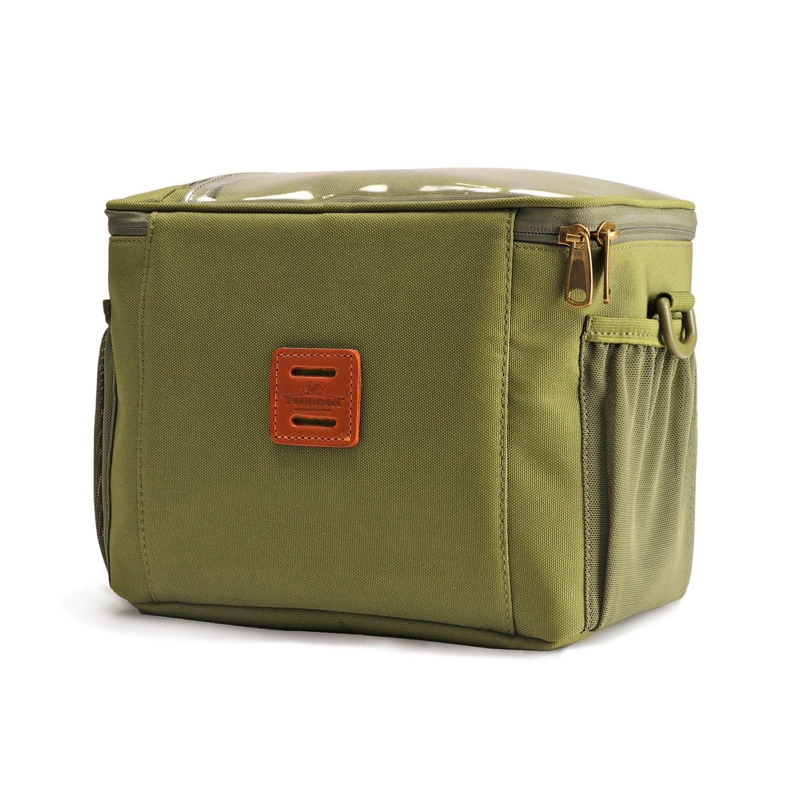 

TOURBON Insulated Lunch Small Cooler Soft Nylon Multiple Exterior Can be Used as a Crossbody Bag or Bicycle Abrasion Water Ideal for and Outdoor зелений