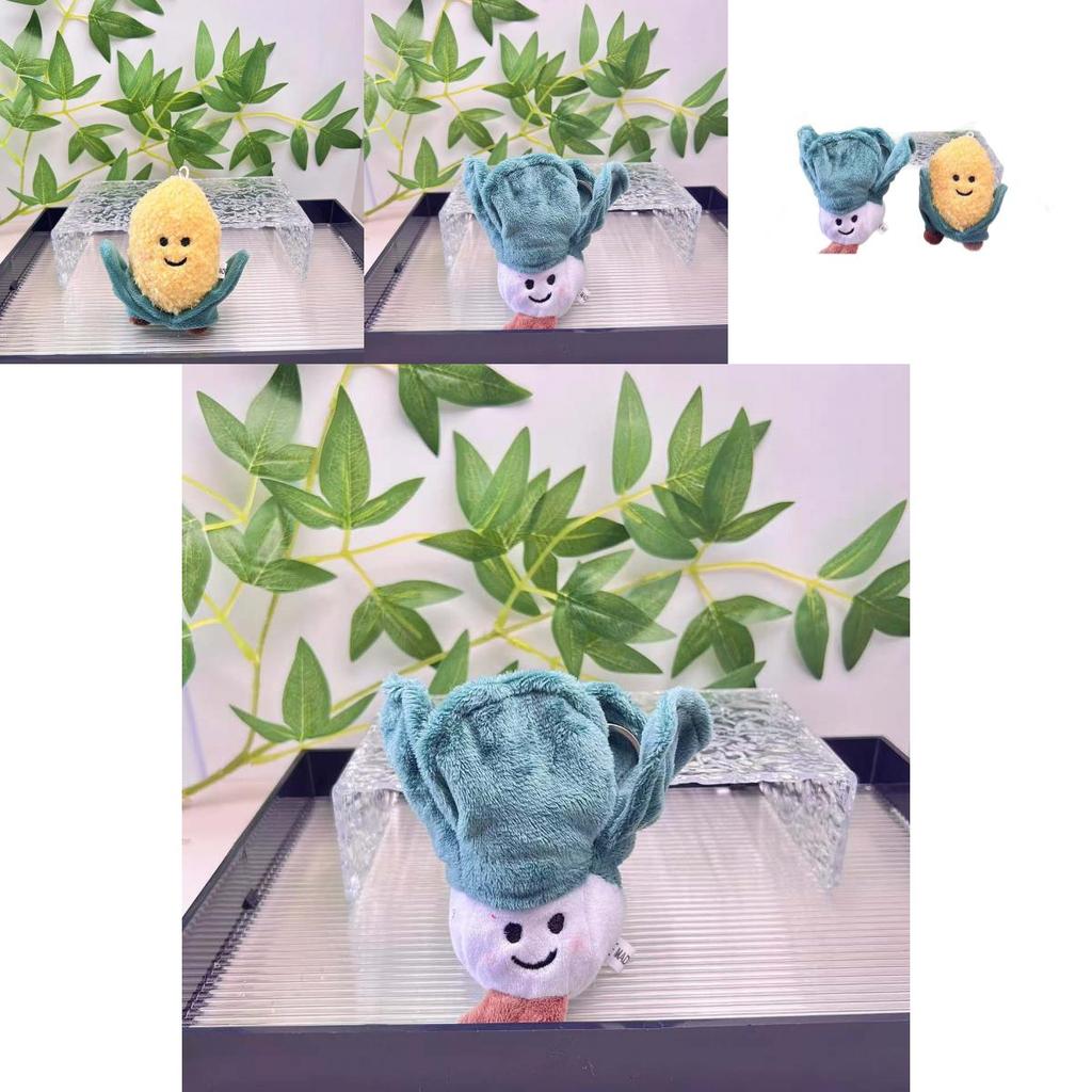 Charming Vegetable Plush Keychain Creative Broccoli Corn Leek Cute Doll Toy