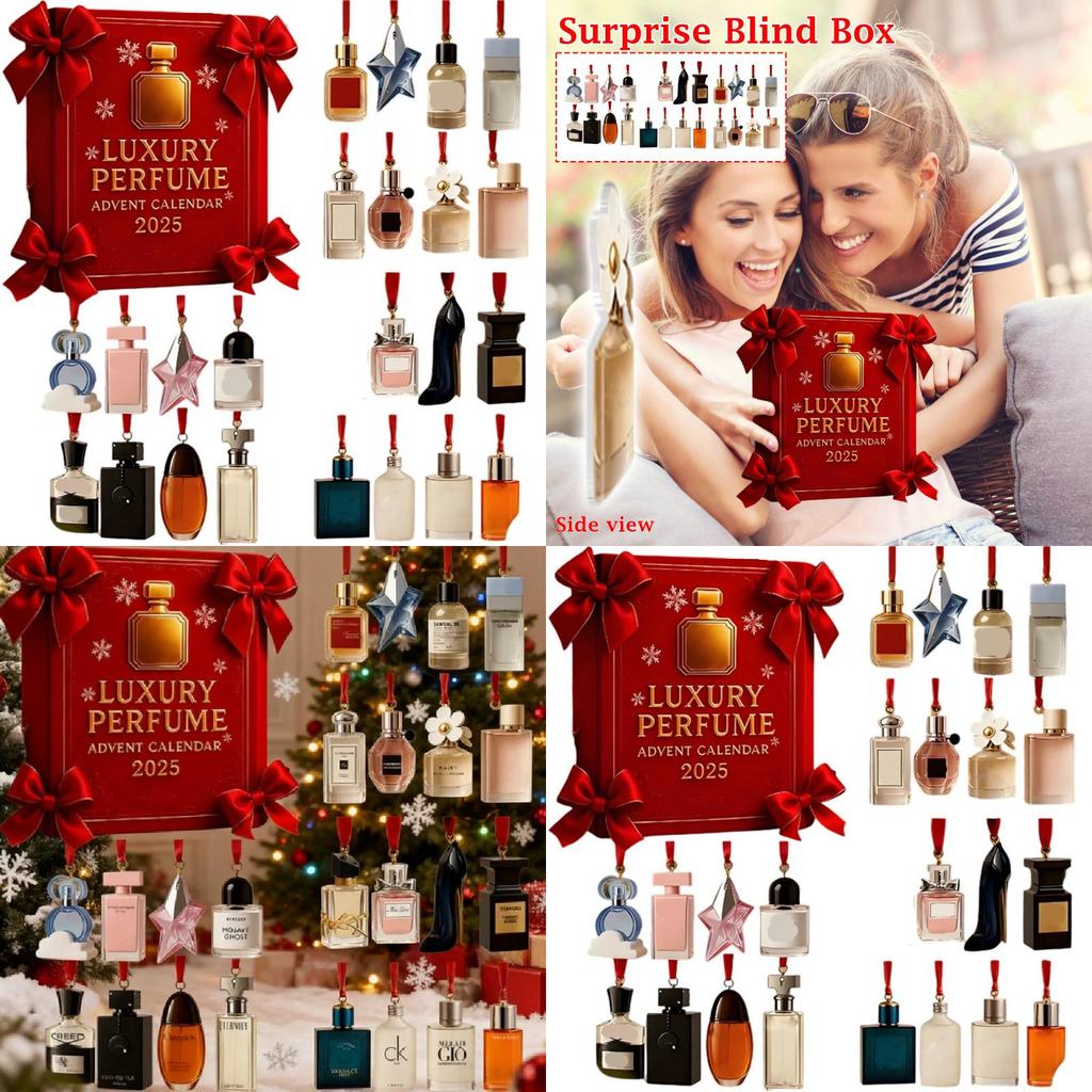 Calendrier de l'Avent de Noël Parfums avec Suspensions Acryliques Pour Cadeaux de Fêtes et Célébrations