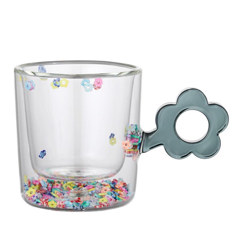 Shangqi Double-Layer Flower Glass Cup