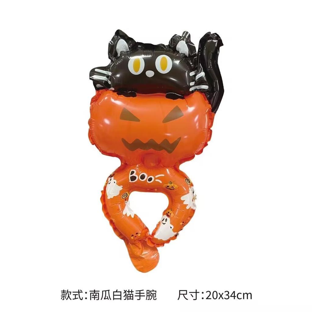 Halloween New Special-Shaped Medium Stick Baton Pumpkin Ghost Spider Holding Aluminum Film Funny Party Balloon