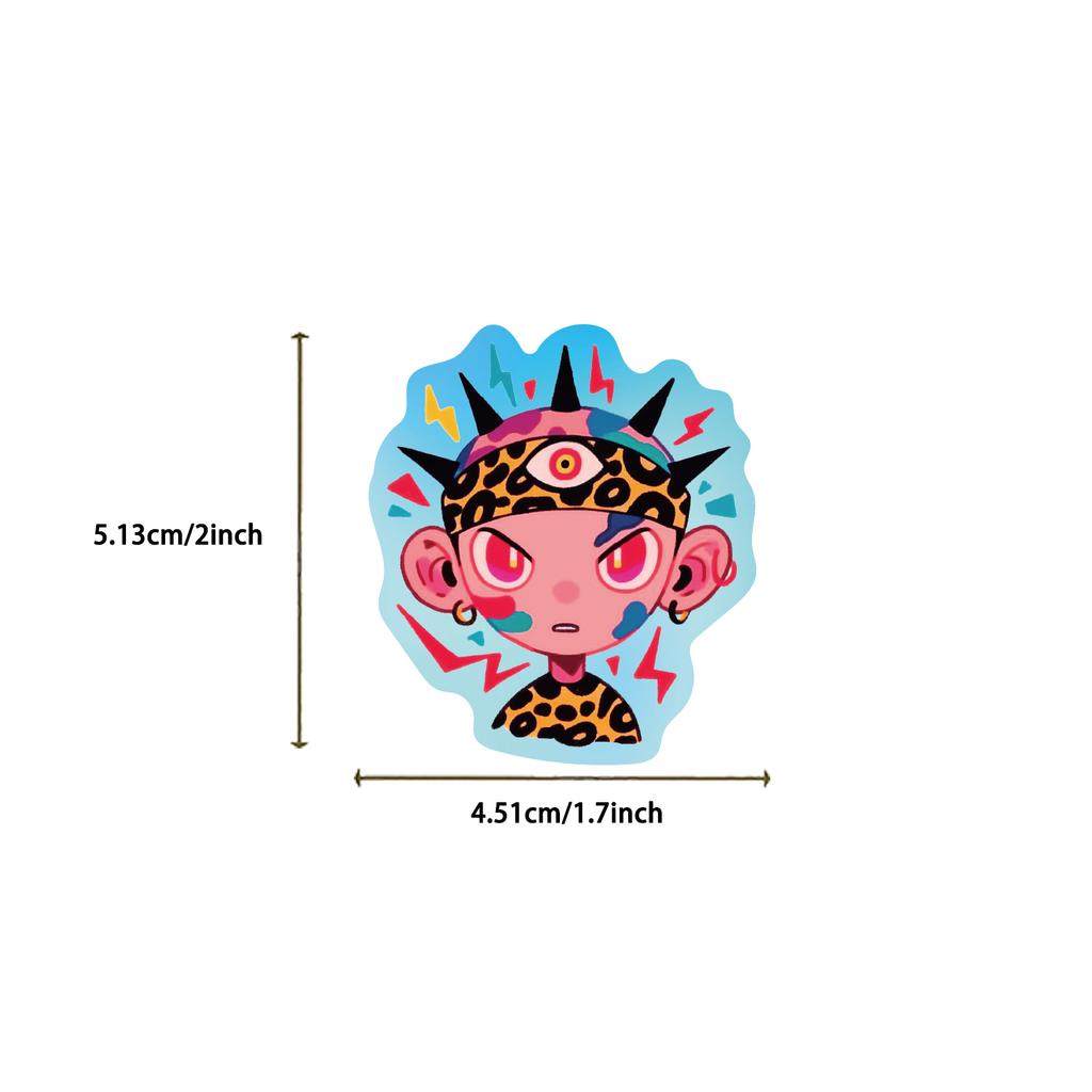 50PCS Abstract Painting Stickers Colorful Characters Portrait Cup Computer Cell Phone Decoration Waterproof Stickers