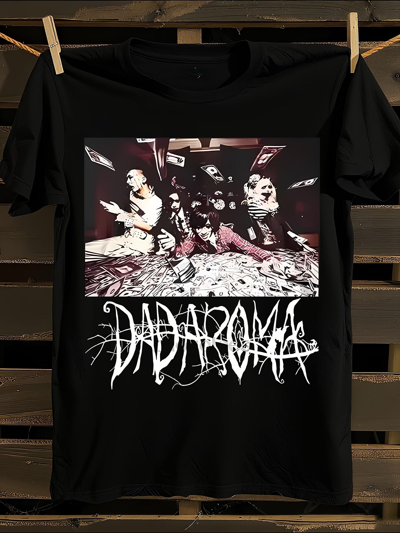 

Dadaroma Dadaism Band Japan Rock T-Shirt Mens Tshirt Womens Tshirts with Letters Print Short Sleeves T-Shirt Casual Street Tee Shirt Top XL