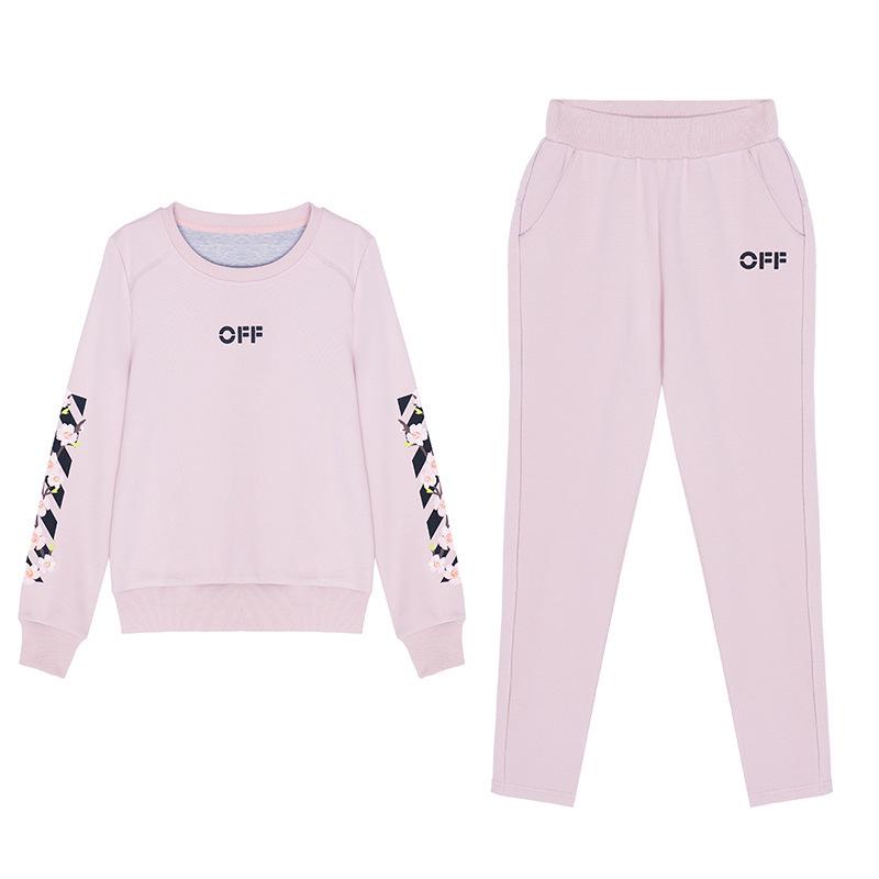Trendy Spring/Summer 2025 Plus Size Women's Round Neck Sweatshirt & Long Pants Set