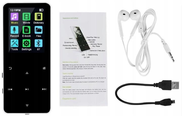 Odtwarzacz Mp4 Mp3 16 Gb Bluetooth 5.0 Radio Hifi