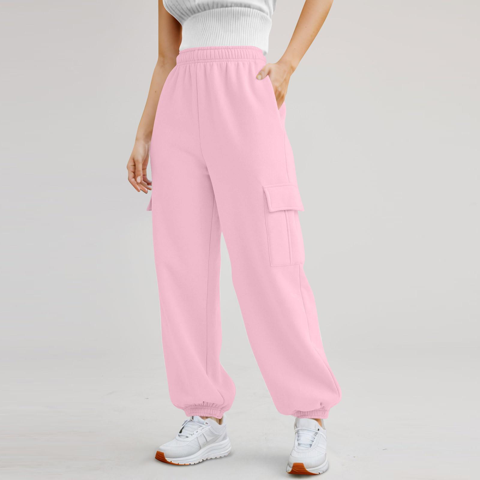 

Женская рабочая одежда, спортивные штаны, повседневные свободные флисовые брюки для бега с высокой талией, женские спортивные штаны, повседневные брюки, штаны для йоги, домашняя одежда XXL розовый