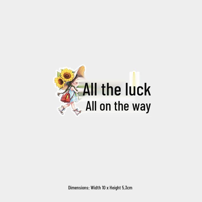 Sunflower Girl Reflective Rear Windshield Sticker – Waterproof & Lucky