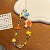 Cartoon Phone Lanyard Y2K Beaded Phone Chain Wristband For Ccd Camera Phone Pendant Hanging Rope