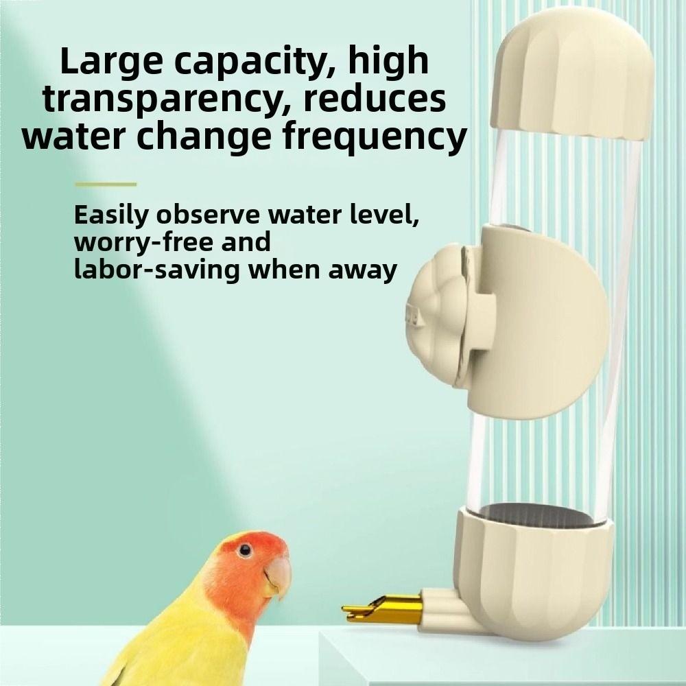 200ml Automatic Bird Water Feeder Detachable Leak Proof Parrot Drinking Fountain Top Fill Transparent Automatic Drinking Bottle