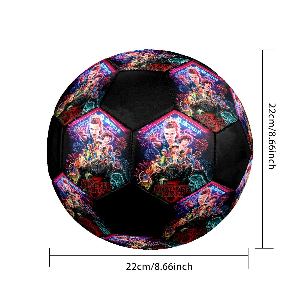 stranger things Indoor Soccer Ball Colorful Machine Stitched PVC Size 5 Team Training Competition Ready Durable High-Bounce Cool Sports Gift