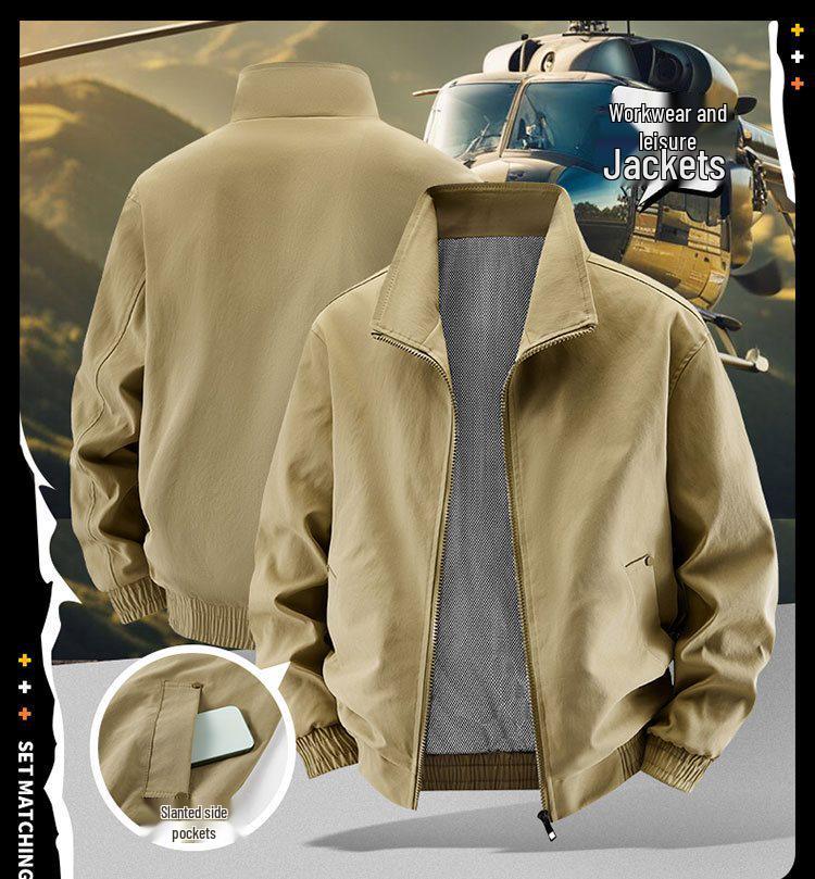 Men's Lightweight Spring/Autumn Jacket - Casual, Breathable Outdoor Sportswear for Middle-Aged and Older Dads